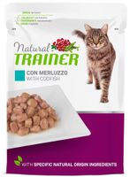 NATURAL TRAINER CAT STERILISED CODFISH POUCH 12X85 GR