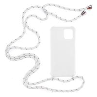 Shop4 - iPhone 12 Hoesje - Zachte Back Case met Koord Multi Wit