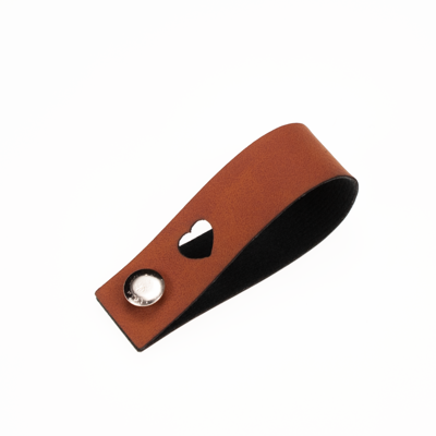 Leren Vouw Label 'Hartje' uitgestanst 2x15cm