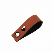 Leren Vouw Label 'Hartje' uitgestanst 2x15cm