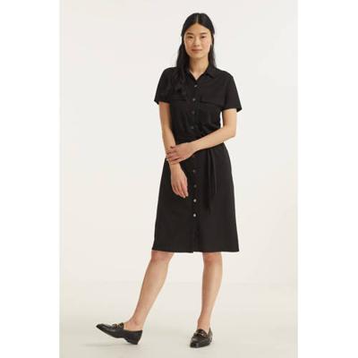 VILA blousejurk VISAFINA met ceintuur zwart VILA blousejurk VISAFINA met ceintuur zwart