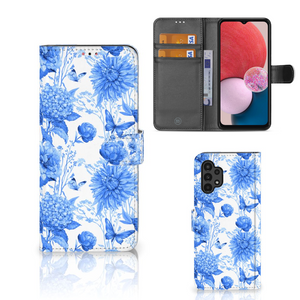 Hoesje voor Samsung Galaxy A13 (4G) Flowers Blue