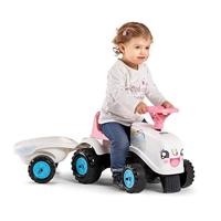 FALK - Rainbow Farm drager met aanhanger - Vanaf 12 maanden - Gemaakt in Frankrijk - 2 personalisatiestijlen - Personaliseerbaar nummerbord - 206B