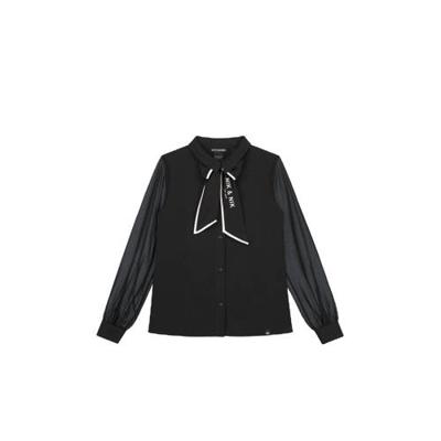 NIK&NIK semi-transparante blouse Octavia van gerecycled polyester zwart