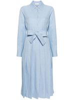 P.A.R.O.S.H. robe-chemise plissée à manches longues - Bleu - thumbnail