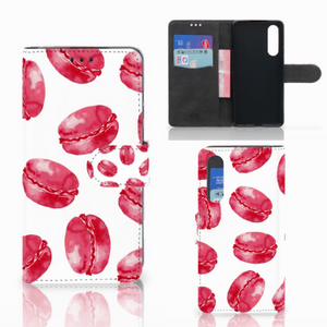 Huawei P30 Book Cover Pink Macarons