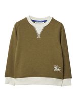 Burberry Kids sweat en coton à motif EKD - Vert