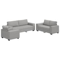 vidaXL 3-delige Loungeset met kussens stof wolk grijs, bank, zitbank, relaxbank, bank comfort, tv-stoel, vrije tijd fauteuil, fauteuil, stoffen bank