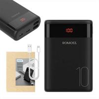 Romoss Ares 10 Power Bank 10000mAh - LED Display, 2xUSB - Zwart - thumbnail