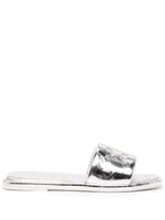 Tory Burch claquettes Double T en cuir - Argent - thumbnail