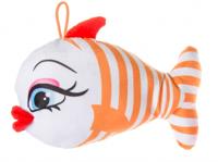 LG-Imports knuffelvis met lus 24 cm oranje