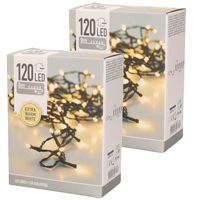 Set van 2x stuks kerstverlichting extra warm wit buiten 120 lampjes 900 cm - thumbnail