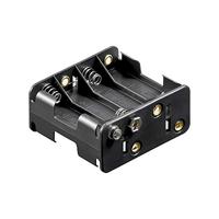 Goobay 11468 AA-batterijhouder voor 8 x Mignon batterijen 1,5 V/batterijhouder met drukknop/open batterijvak 8 AA batterijen FR6 HR6 LR6 / zonder kabel/zwart