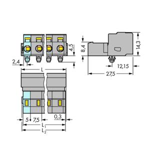 WAGO 731-603/018-000 Male header (standaard) 2081 Totaal aantal polen: 3 Rastermaat: 7.50 mm Inhoud: 100 stuk(s)