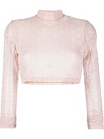 Philipp Plein haut crop en tulle à motif monogrammé - Rose