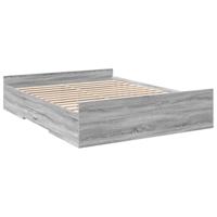 vidaXL Bedframe met lades bewerkt hout grijs sonoma eiken 140x200 cm, bed, bed ombouw, 2 persoonsbed, bedbodem, slaapkamermeubel, tweepersoonsbed