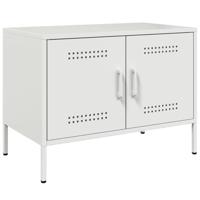 vidaXL Tv-meubel 68x39x50,5 cm staal wit, tv kast, wandkast, tv dressoir, opbergkast, tv kastje, tv wandmeubel, wandmeubel, dressoir, dressoir kast
