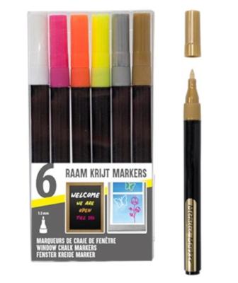 Soho raam krijtmarkers gekleurd junior 1,5 mm 6 stuks