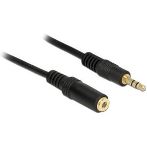 Delock 83766 Stereo Jack Verlengkabel 3,5 mm 3-pins male > female 2 m zwart