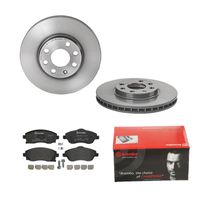 Remmenset, remschijf BREMBO, Remschijftype: Binnen geventileerd, Inbouwplaats: Vooras, u.a. für Opel, Vauxhall