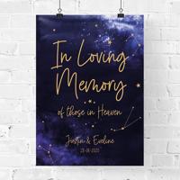Bruiloft poster in loving memory galaxy