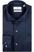 Thomas Maine Tailored Fit Jersey shirt Marine, Effen - thumbnail