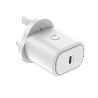 Cygnett PowerPlus 20W USB-C PD-wandlader - compacte snellader voor iPhone 16/15/14/13/12 & Galaxy S24/S23, USB-C Power Delivery, UK-stekker