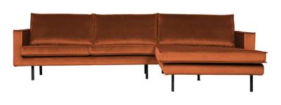 BePureHome Loungebank 'Rodeo' Rechts, Velvet, kleur Roestbruin