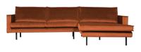 BePureHome Loungebank 'Rodeo' Rechts, Velvet, kleur Roestbruin