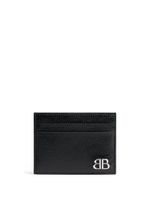 Balenciaga porte-cartes Monaco à plaque logo - Noir - thumbnail