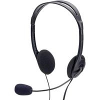 ednet 83022 On Ear headset Computer Kabel Stereo Zwart - thumbnail