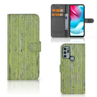 Motorola Moto G60s Book Style Case Green Wood - thumbnail