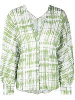 Vince blouse en soie à imprimé tie dye - Vert - thumbnail