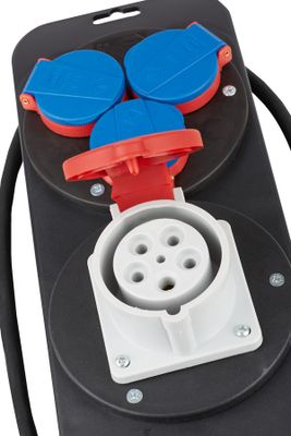 Brennenstuhl 1151600020 power uitbreiding 2 m 4 AC-uitgang(en) Binnen/buiten Zwart, Blauw, Rood