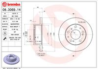 Remschijf BREMBO, Remschijftype: Massief, u.a. für Citroën, Fiat, Alfa Romeo