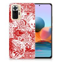 Silicone Back Case Xiaomi Redmi Note 10 Pro Angel Skull Rood