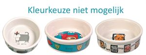 TRIXIE VOERBAK KAT KERAMIEK MET PRINT ASSORTI 200 ML-12 CM