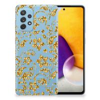Samsung Galaxy A72 TPU Case Gouden Bloemen
