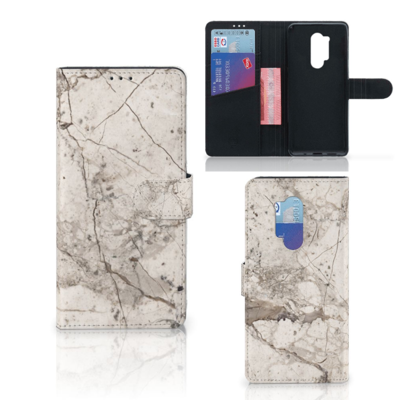 OnePlus 8 Pro Bookcase Marmer Beige OnePlus 8 Pro Bookcase Marmer Beige
