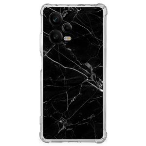 Xiaomi Redmi Note 12 Pro Anti-Shock Hoesje Marmer Zwart - Origineel Cadeau Vader