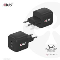 CLUB3D Travel Charger PPS 45W GAN technology, Dual port USB Type-C, Power Delivery(PD) 3.0 Support