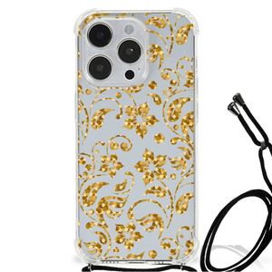 iPhone 14 Pro Case Gouden Bloemen