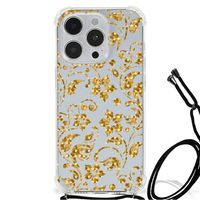 iPhone 14 Pro Case Gouden Bloemen - thumbnail