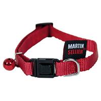Halsband voor kat nylon uni rood 10 MMX20-30 CM