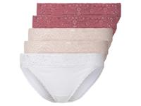 esmara 5 dames slips (XL (48/50), Rood/lichtroze/wit) - thumbnail