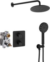 Ben Lavion 250 Inbouw Regendoucheset 3 sproeistralen handdouche Gestructureerd Zwart