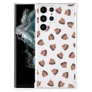 Doorzichtige Silicone Hoesje voor Samsung Galaxy S22 Ultra Poep Emojis