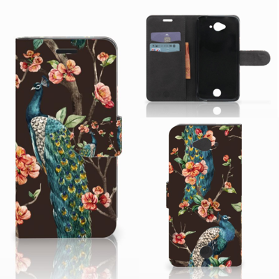 Acer Liquid Z530 | Z530s Telefoonhoesje met Pasjes Pauw met Bloemen