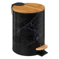 CASA DI ELTURO Pedaalemmer 3L Marble - Zwart - Softclose