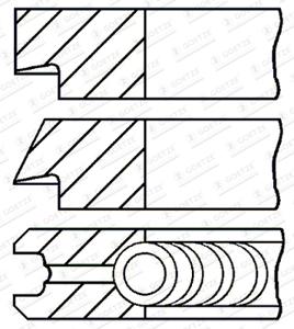 Zuigerveerset GOETZE ENGINE, u.a. für Abarth, Fiat, Alfa Romeo, Opel, Lancia